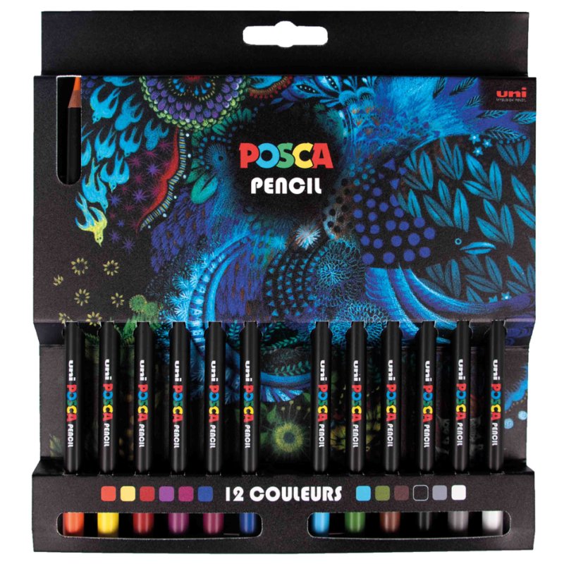 POSCA crayons de couleur PENCIL KPE200, 12 pièces, étui cartonné